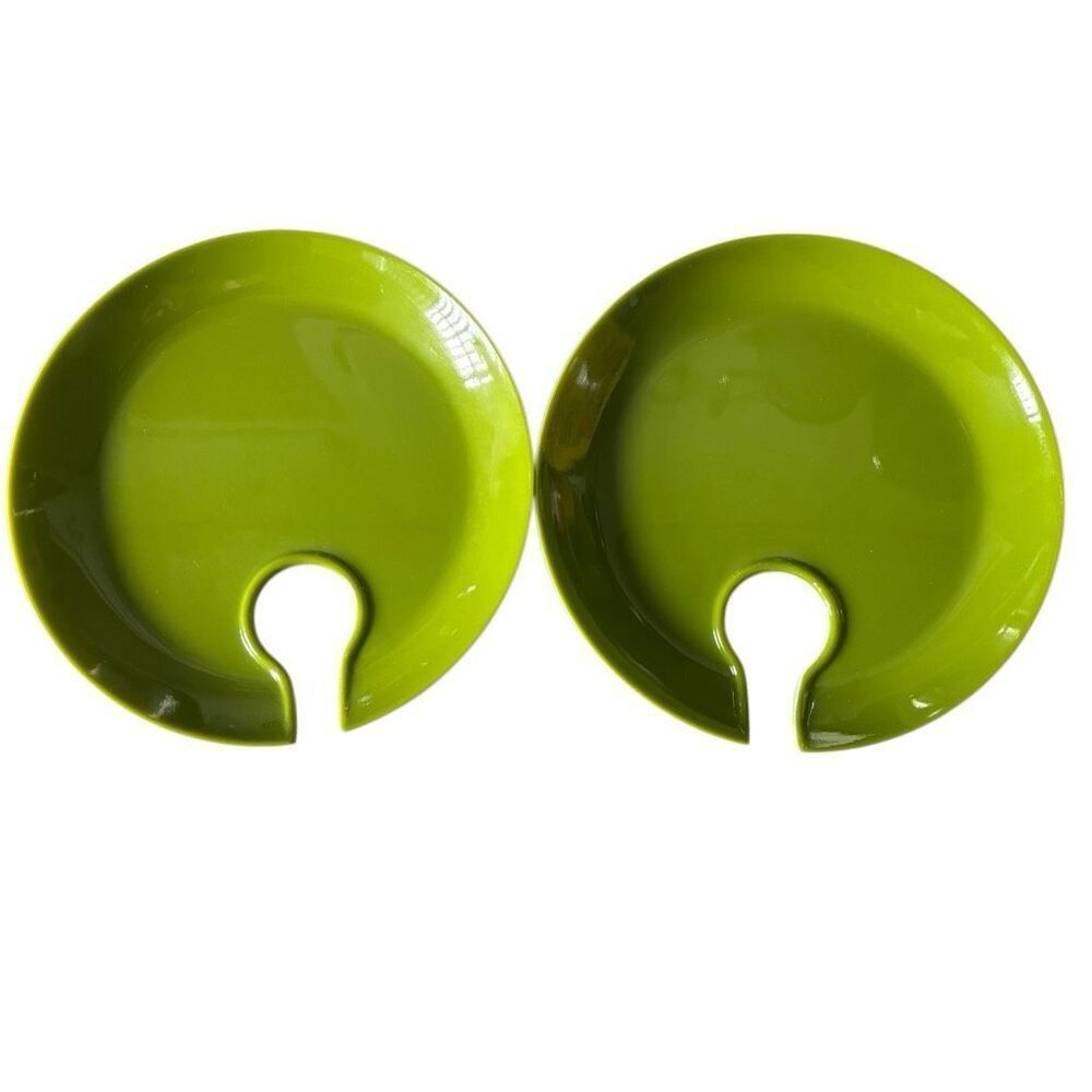 2 Allen+Roth Green Appetizer Plates With Wine Holder